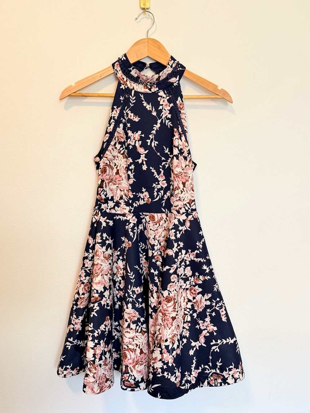 B. Darlin Floral Mock Neck Fit & Flare Dress Size 3/4 - Picture 2 of 10